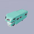Light Green Caravan Exterior Design With Modern Windows And Stylish Look