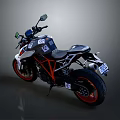 Modern Sport Motorcycle Design With Black Seat Orange Frame And Red Rims