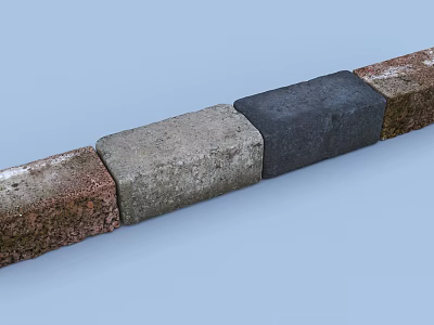 Diverse Colored Stone and Wood Blocks with Natural Textures and Patterns 3d model