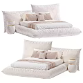 Modern Double Bed Interior With Soft Pillows And Neutral Cozy Bedding