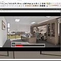Spacious Office Interior With Large Windows Blinds Wooden Desk Office Chair And Landscape Painting