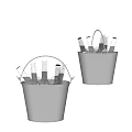 Stainless Steel Ice Buckets Filled With Beer Bottles And Ice Cubes For Party Use