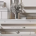 Elegant Modern TV Wall Interior Design with Marble Panels White TV Stand and Decorative Lamps