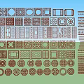 New Chinese-style openwork window grilles 3d model