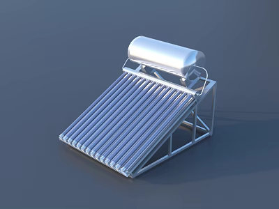 Solar Water Heater With Metal Support Frame Vacuum Tubes And Storage Tank 3d model