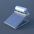 Solar Water Heater With Metal Support Frame Vacuum Tubes And Storage Tank