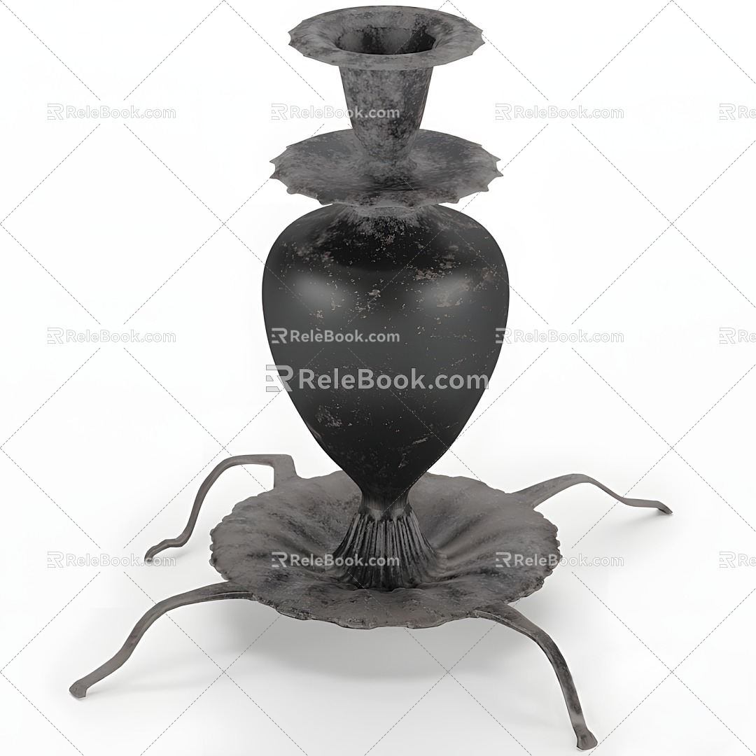 Candlestick iron ornaments 3d model