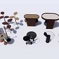 Modern Round Side Tables With Various Designs And Materials For Home Decor 3d model