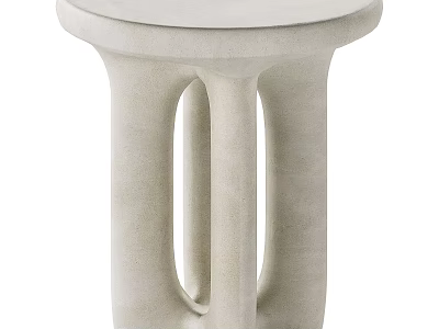 Modern White Side Table With Unique Pillar Design And Smooth Surface 3d model
