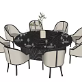 Modern Dining Table and Chair Combination Dining Chair Dining Table 3d model