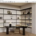 Bookcase Study Bookcase Decorative Bookshelf Open Bookshelf 3d model