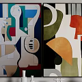 Abstract Painting With Geometric Shapes Vibrant Colors Abstract Forms And Color Blocks