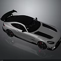 White Sports Car With Black Roof Rear Spoiler Stripes And Alloy Wheels