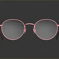 Stylish Pink Round Frame Glasses With Transparent Lenses And Glossy Surface Design