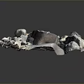 Decorative Stone And Wood Landscape Design With Natural Rocks And Sand Elements