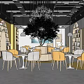 Modern Book Bar Library Book Bar 3d model