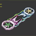 Advanced Futuristic White Black Mechanical Frame With Green Accent Wheels And Geometric Design