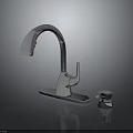 Modern Chrome Kitchen Faucet With Single Handle And Curved Spout Design