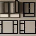 Different Styles Of Black Framed Windows Showing Various Panel And Glass Designs