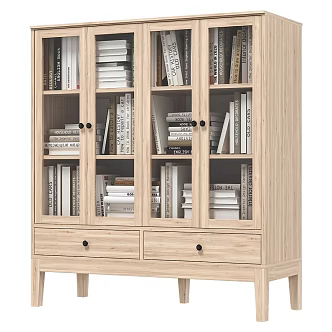 Decorative Cabinet Solid Wood Decorative Cabinet Display Cabinet Wooden Cabinet Bookcase Side Cabinet 3d model