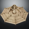 Ancient Octagonal Stone Structure With Stepped Platform And Central Pillar 3d model