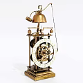 Vintage Brass Mechanical Household Appliance With Bell Gear And Base Structure