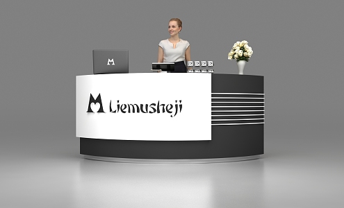 Modern reception desk 3d model