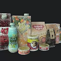 Assorted Beverages With Bottled And Carton Packages Featuring Natural Elements And Colorful Designs