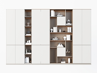 Modern Study Bookcase Bookshelf Display Cabinet Hallway Locker Sideboard Decorative Cabinet Book Decorative Ornaments 3d model