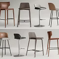 Modern Bar Stools Collection With Leather Seats And Metal Wooden Bases For Home Kitchens