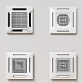 Modern Square White Air Conditioner Vents With Geometric Patterns And Sleek Design