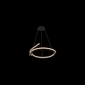 Elegant Modern Chandelier With Circular Ring And Curved Metallic Design