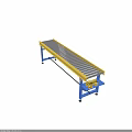 Industrial Roller Conveyor Equipment with Yellow Frame and Blue Stands for Material Handling