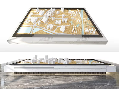 Store Window Display Design With City Building Models Sand Table And Marble Base 3d model