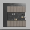 Modern Wine Cabinet With Wooden Panels And Multiple Display Shelves For Home Storage Decor