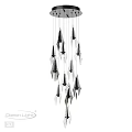 Modern Geometric Chandelier With Black And White Cone Shaped Hanging Decor