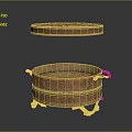 Brass Container With Lid Handles And Decorative Legs For Home Use