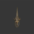Detailed Marine Animal Skeleton With Long Jaw And Vertebrae Structure On Dark Background