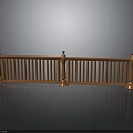 Architectural Wooden Railing Design With Decorative Posts Balusters And Finials For Building 3d model