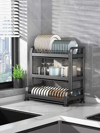 Kitchen Storage Rack Dish Rack 3d model