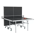 Portable Black Table Tennis Table With Wheels And Ping Pong Paddles