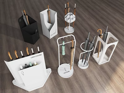 Multifunctional Modern Design Storage Shelves White And Black Colors For Kitchen Utensils Organization 3d model