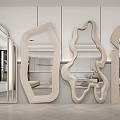 Unique Shaped Modern Minimalist Mirrors For Interior Wall Decor 3d model