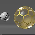 White Sphere With Black Line And Gold Hexagonal Grid Transparent Large Sphere