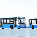 Modern Blue City Buses With Large Windows And Sleek Exterior Design