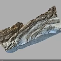 Layered Rock Terrain With Stratified Geological Formation And Brown White Blue Layers