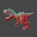 Colorful T Rex Dinosaur Model With Open Mouth And Sharp Teeth