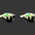 White Gloves With Green Yellow Markings For Interactive Technology And Sensing Applications 3d model