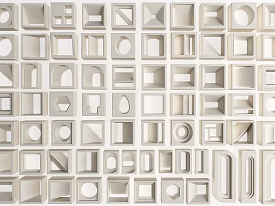 Modern precast brick wall cement brick wall cement brick partition 3d model