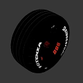 Sleek Car Performance Wheel With Dunlop 588 Tire Black Rim And Red Accent